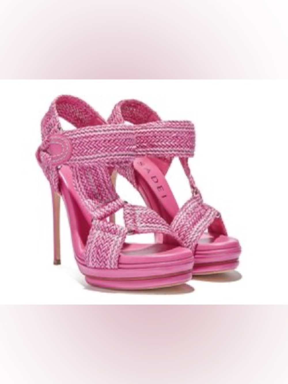 Casadei Fuchsia Braided Heels. NW. Comes with dust bag and heel tips.